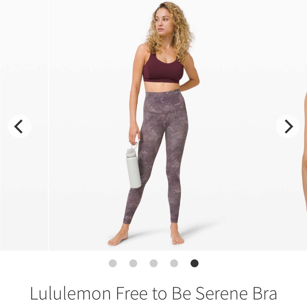 Lululemon Free to Be Serene Bra SZ 2 burgundy Cassis